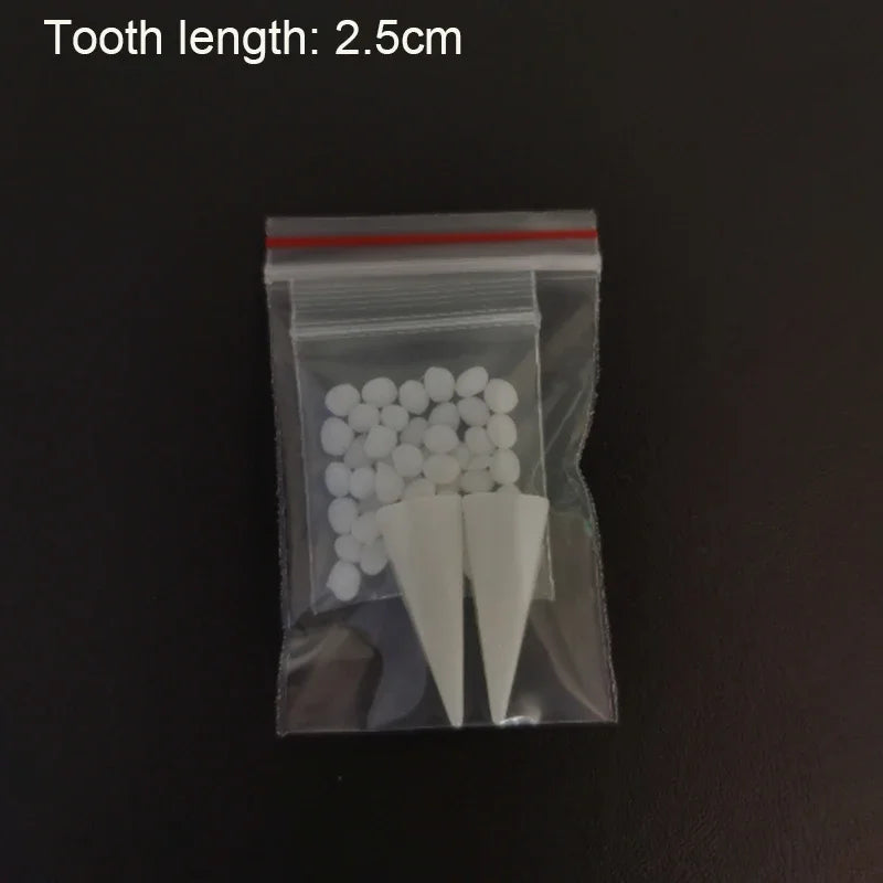 5Pairs Halloween Vampire Teeth Fangs Dentures Prop Party Costume DIY Cosplay Props Decor False Teeth Resin Fangs With Solid Glue