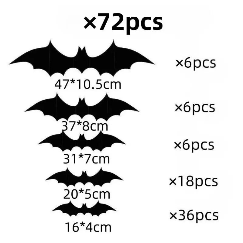 Halloween Bats Decorations,3D Pvc Bat on The Wall,Black Bats Wall Stickers,Halloween Scary Props Party Supplies DIY Decoration