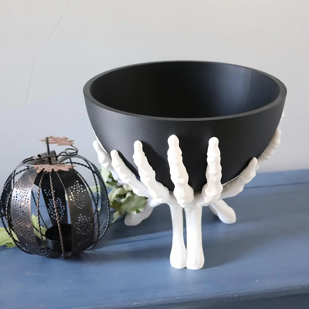 Halloween Candy Bowl Gothic Skeleton Hands Candy Storage Holder Multifunctional Halloween Organizer Holder Scary Home Decoration