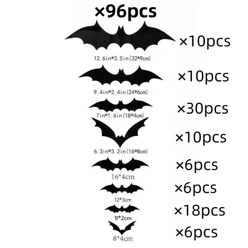 Halloween Bats Decorations,3D Pvc Bat on The Wall,Black Bats Wall Stickers,Halloween Scary Props Party Supplies DIY Decoration