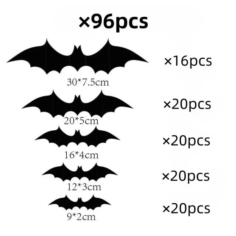 Halloween Bats Decorations,3D Pvc Bat on The Wall,Black Bats Wall Stickers,Halloween Scary Props Party Supplies DIY Decoration