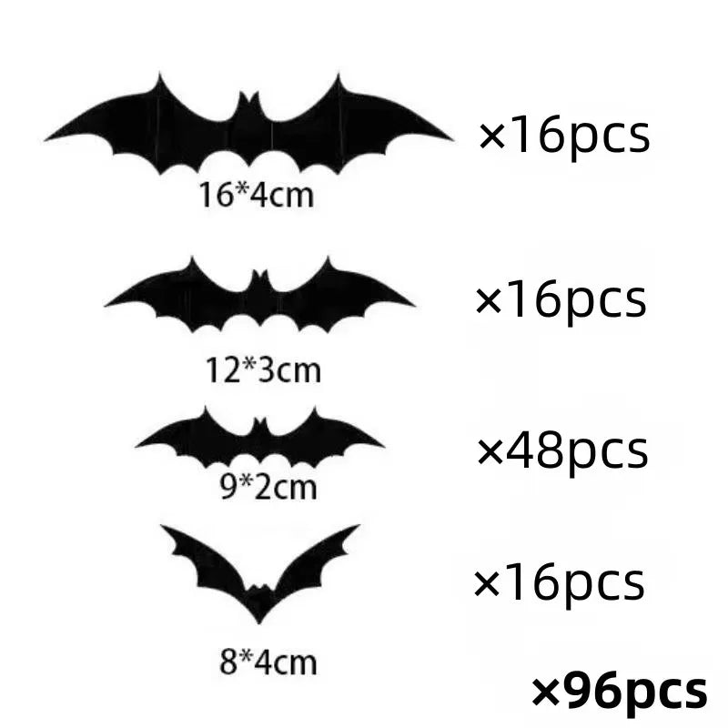 Halloween Bats Decorations,3D Pvc Bat on The Wall,Black Bats Wall Stickers,Halloween Scary Props Party Supplies DIY Decoration