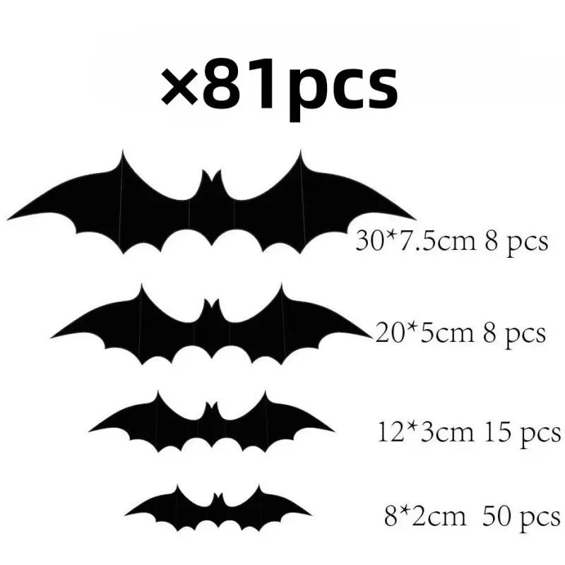 Halloween Bats Decorations,3D Pvc Bat on The Wall,Black Bats Wall Stickers,Halloween Scary Props Party Supplies DIY Decoration