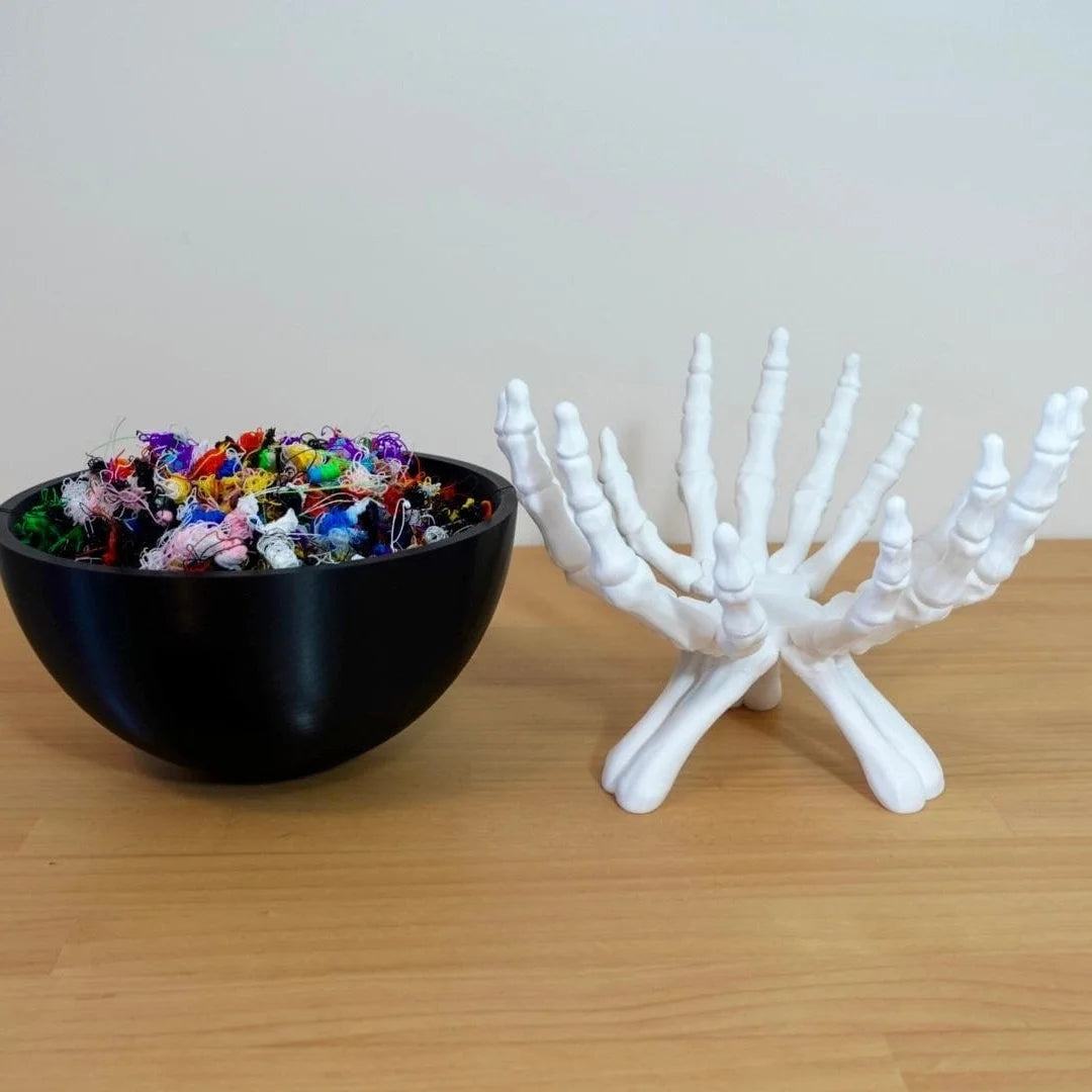 Halloween Candy Bowl Gothic Skeleton Hands Candy Storage Holder Multifunctional Halloween Organizer Holder Scary Home Decoration