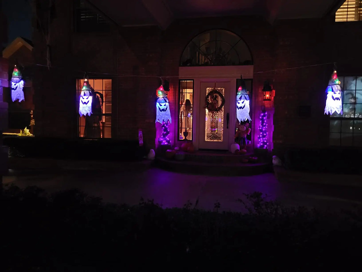 Halloween Decoration Pendant Outdoor Courtyard Eaves Railing Hanging Wizard Ghost Hat LED Pendant Light Home Bar Horror Props