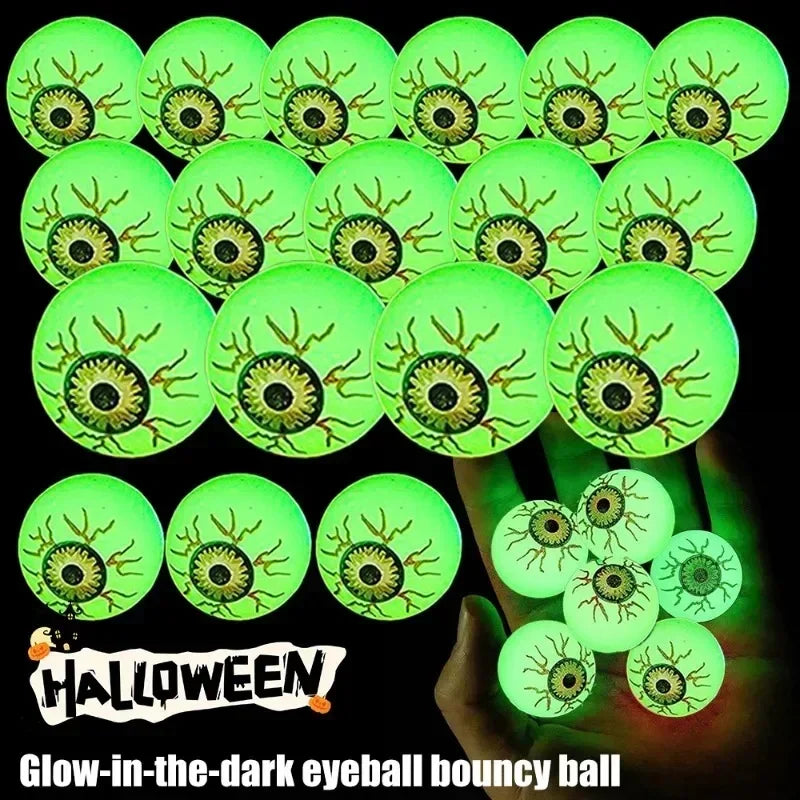 Halloween Eyeball Glow in The Dark Bouncy Ball Decoration Haunted House Home Bar Horror Props Luminous Fake Eyeballs Wholesale