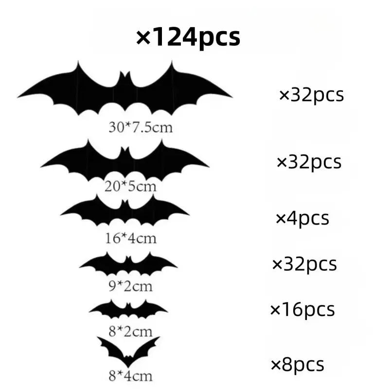 Halloween Bats Decorations,3D Pvc Bat on The Wall,Black Bats Wall Stickers,Halloween Scary Props Party Supplies DIY Decoration