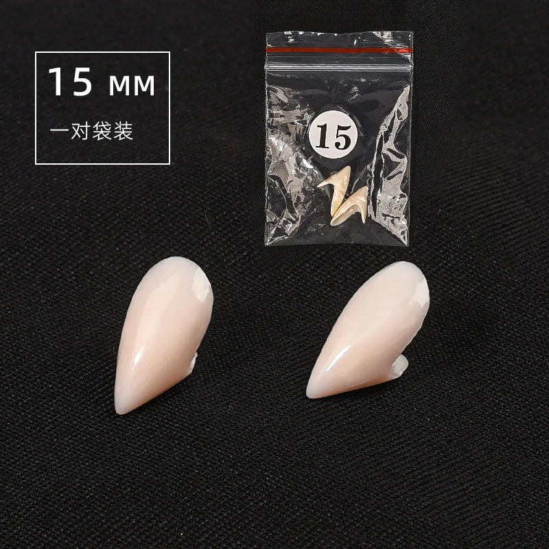 5Pairs Halloween Vampire Teeth Fangs Dentures Prop Party Costume DIY Cosplay Props Decor False Teeth Resin Fangs With Solid Glue
