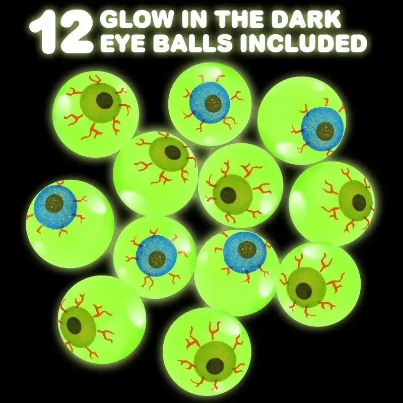 Halloween Eyeball Glow in The Dark Bouncy Ball Decoration Haunted House Home Bar Horror Props Luminous Fake Eyeballs Wholesale
