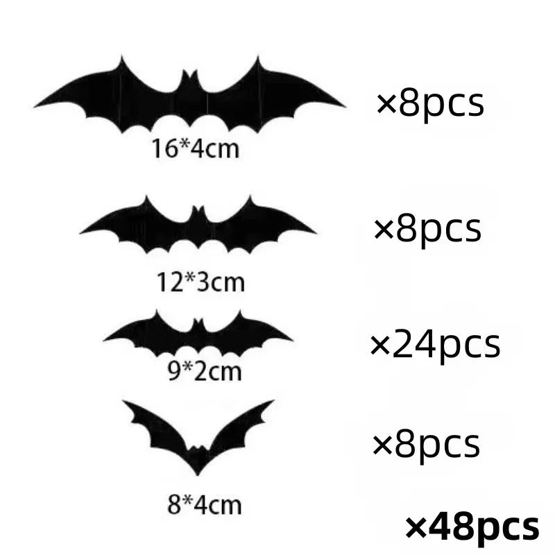 Halloween Bats Decorations,3D Pvc Bat on The Wall,Black Bats Wall Stickers,Halloween Scary Props Party Supplies DIY Decoration