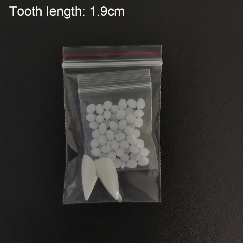 5Pairs Halloween Vampire Teeth Fangs Dentures Prop Party Costume DIY Cosplay Props Decor False Teeth Resin Fangs With Solid Glue