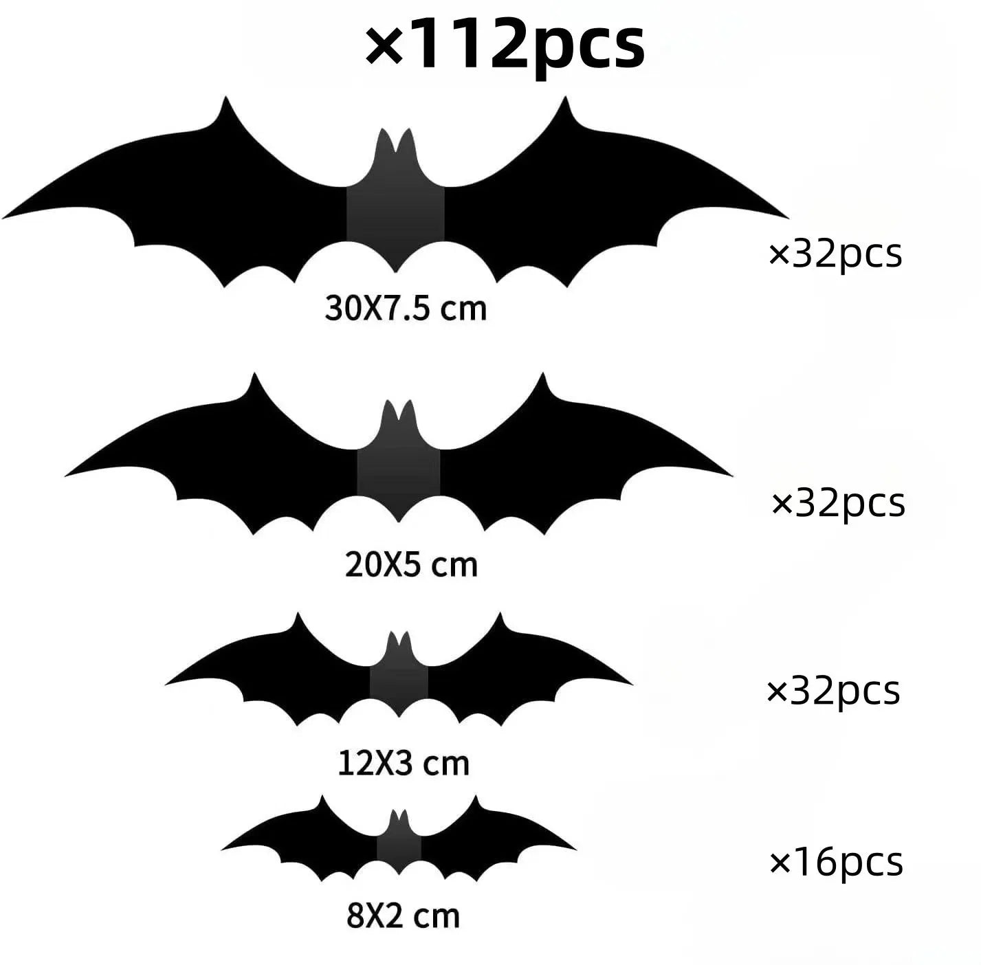 Halloween Bats Decorations,3D Pvc Bat on The Wall,Black Bats Wall Stickers,Halloween Scary Props Party Supplies DIY Decoration