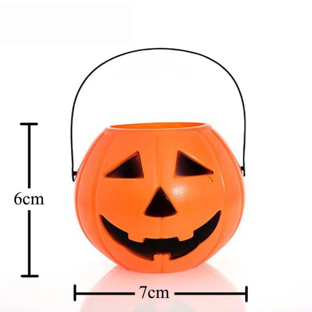 1 Set of 3Pcs Large Medium and Small Portable Pumpkin Buckets for Halloween Ghost Festival Bar Home Decoration Sugar Filling Jar