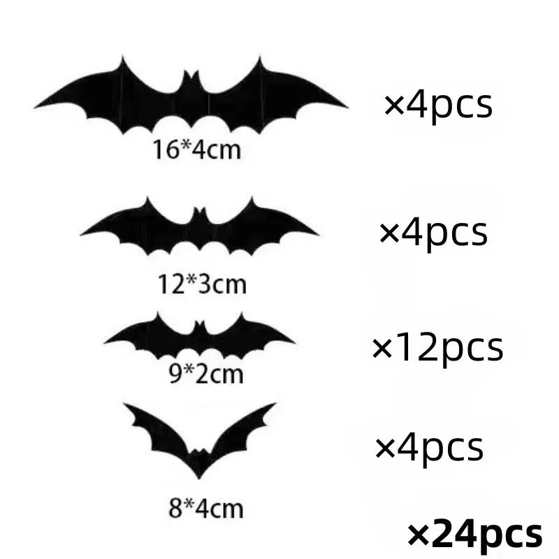 Halloween Bats Decorations,3D Pvc Bat on The Wall,Black Bats Wall Stickers,Halloween Scary Props Party Supplies DIY Decoration